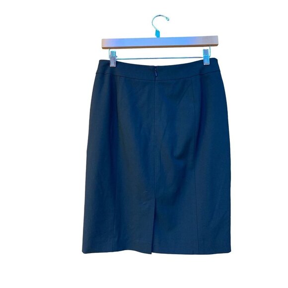 Semantics Black Knee Length Pencil Skirt Business Career Wear Minimalist 6 Petit - Picture 2 of 7